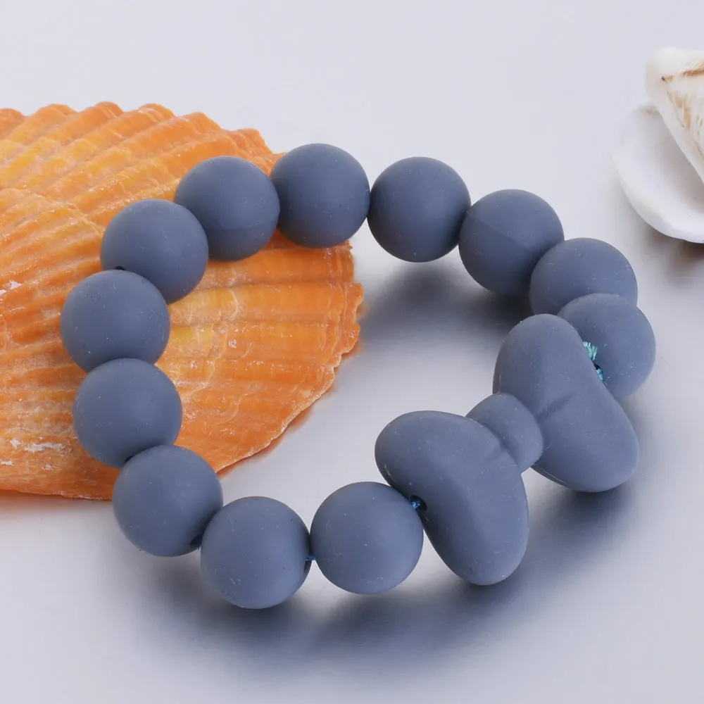 12mm Round Bulk Silicone Teething Beads Bulk Silicone Beads Wholesale DIY Silicone Bead Supplies blue 20pcs