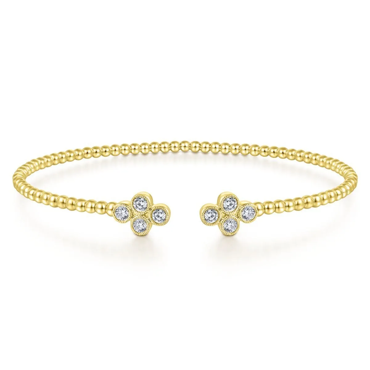 14K Yellow Gold Diamond Bangle Bracelet