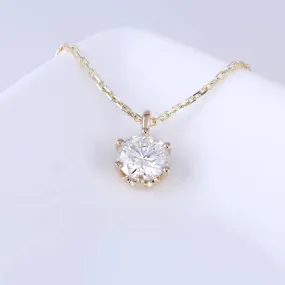 14k Yellow Gold Moissanite Necklace 1ct