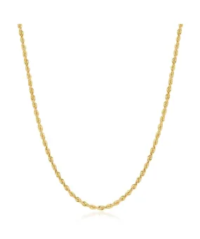 14K Yellow Gold Solid 2.0mm Rope Chain 24