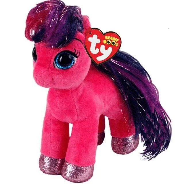 15cm Ty Beanie Animal Big Eyes Soft Stuffed Plush Colorful Pony With Shiny Wings The Multicolour Cute Pony Collection Doll Gift