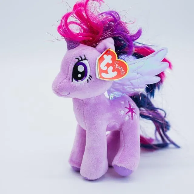 15cm Ty Beanie Animal Big Eyes Soft Stuffed Plush Colorful Pony With Shiny Wings The Multicolour Cute Pony Collection Doll Gift