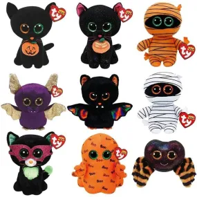 15cm Ty Big Glitter Eyes Halloween Beanies Series Plush Stuffed Animal Collectible Spider Bat Doll Toy Halloween Birthday Gift