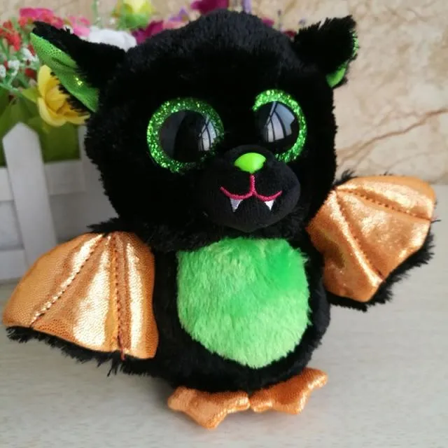 15cm Ty Big Glitter Eyes Halloween Beanies Series Plush Stuffed Animal Collectible Spider Bat Doll Toy Halloween Birthday Gift