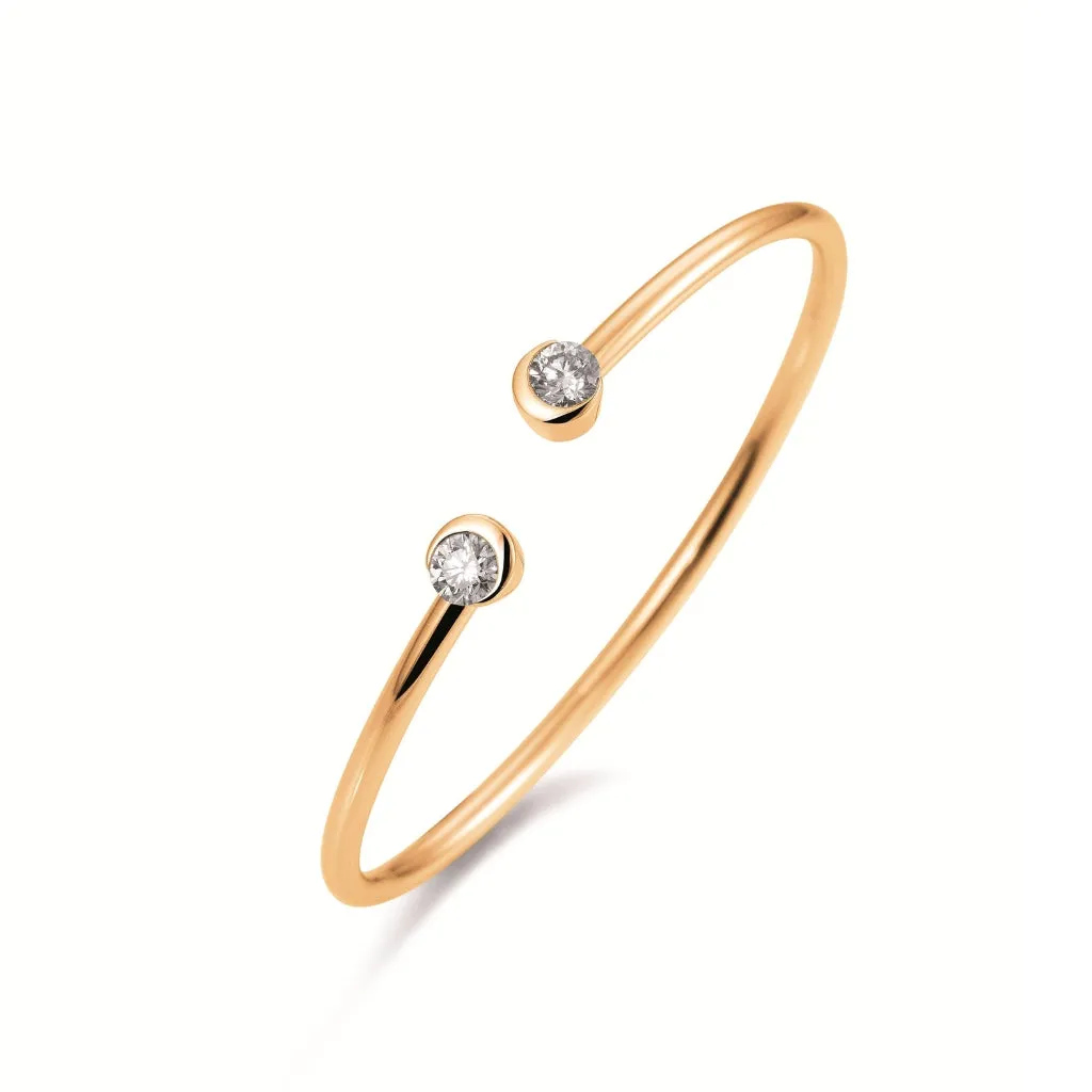 18ct Yellow Gold & Diamond Cuff Bangle