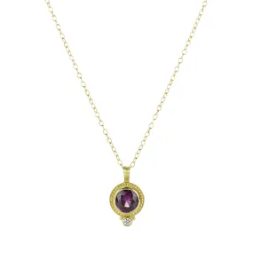 18k Purple Garnet Pendant Necklace