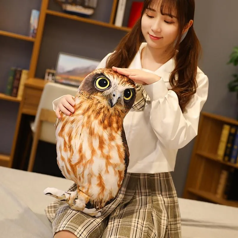 1pc 50cm Simulation Plush Owl Sleeping Pillows Soft Stuffed Animals Eagle Cushion Sofa Decor Cartoon Bird Toys For Kids Gift