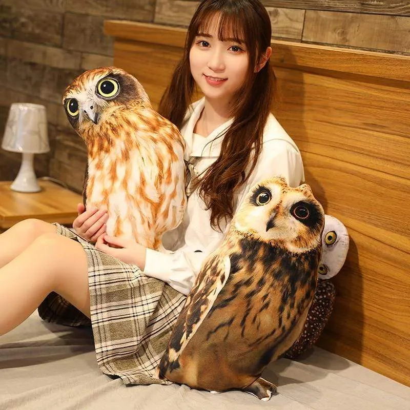 1pc 50cm Simulation Plush Owl Sleeping Pillows Soft Stuffed Animals Eagle Cushion Sofa Decor Cartoon Bird Toys For Kids Gift