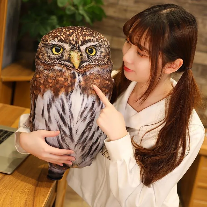 1pc 50cm Simulation Plush Owl Sleeping Pillows Soft Stuffed Animals Eagle Cushion Sofa Decor Cartoon Bird Toys For Kids Gift