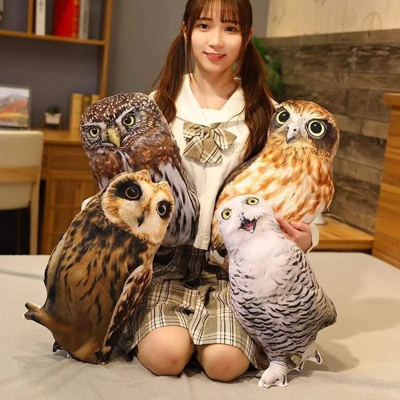 1pc 50cm Simulation Plush Owl Sleeping Pillows Soft Stuffed Animals Eagle Cushion Sofa Decor Cartoon Bird Toys For Kids Gift