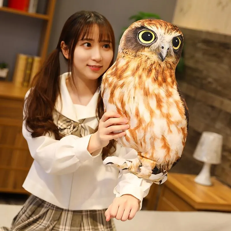 1pc 50cm Simulation Plush Owl Sleeping Pillows Soft Stuffed Animals Eagle Cushion Sofa Decor Cartoon Bird Toys For Kids Gift