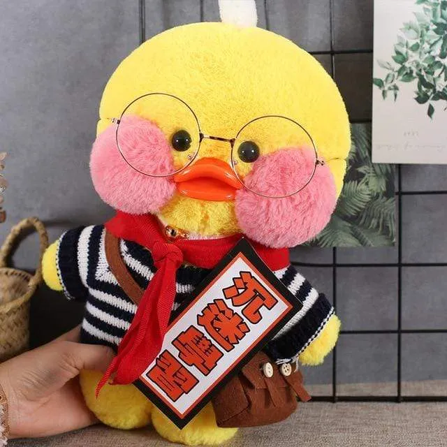 30cm Cartoon LaLafanfan Cafe Yellow Duck Plush Toy Stuffed Soft Kawaii Duck Doll Animal Pillow Girl Birthday Gift for Children