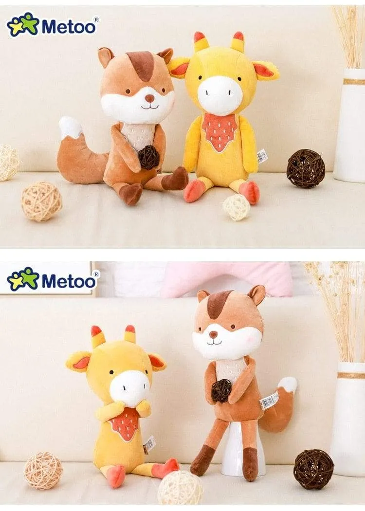 35cm Metoo Cartoon Stuffed Animals Plush Toys Fox Raccoon Giraffe Squirrel Koala Dolls For Kids Girls Birthday Christmas Gifts