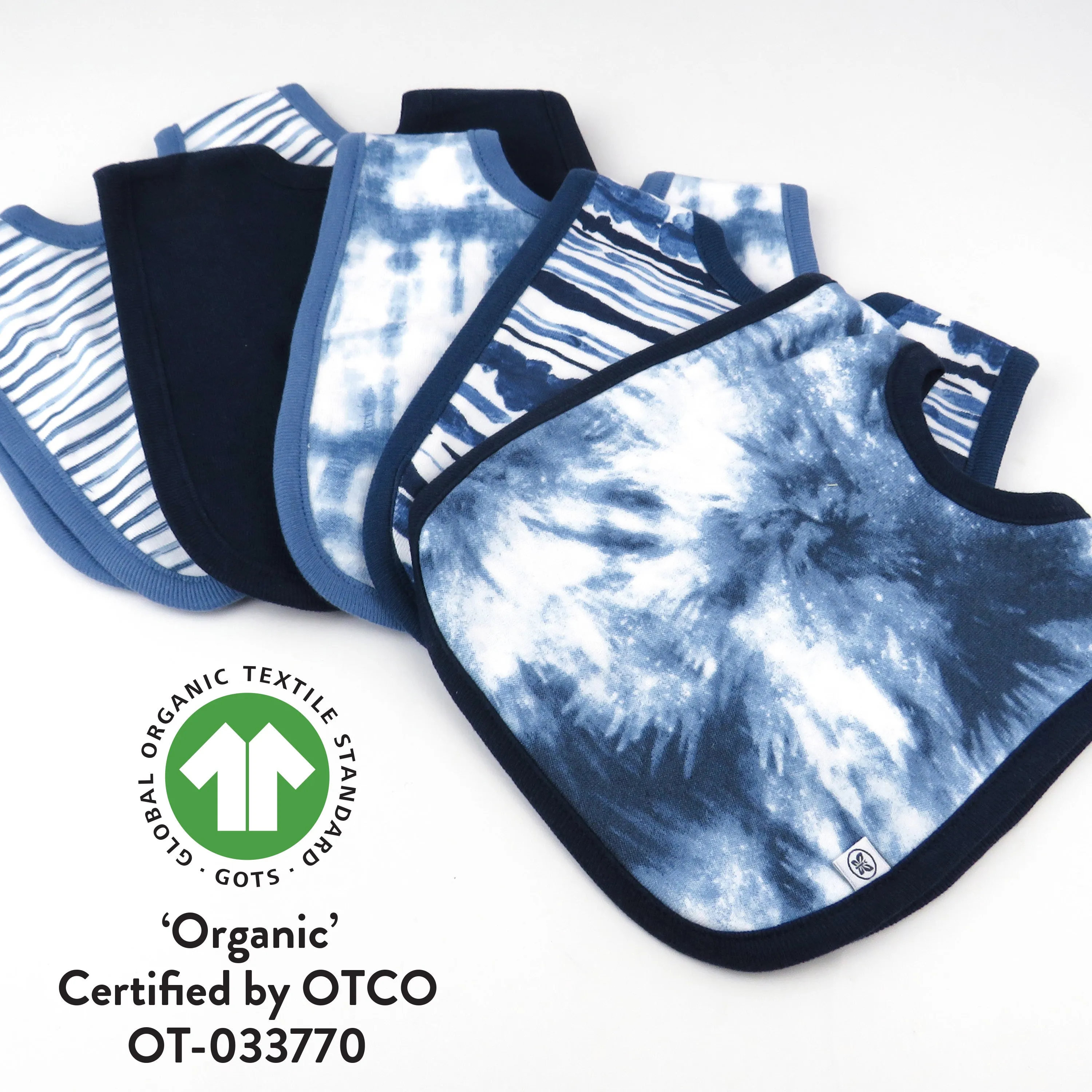 5-Pack Organic Cotton 4 in 1 Reversible Bibs