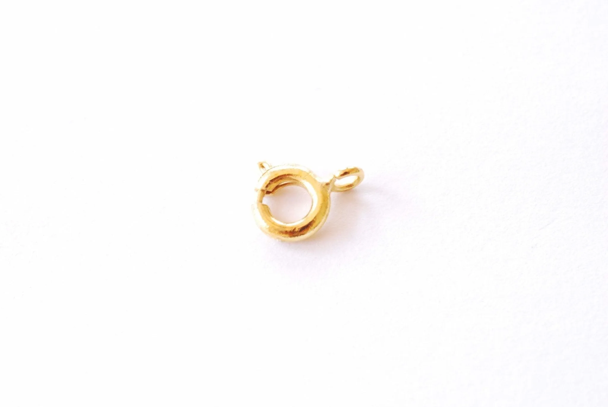 5 pcs Pack | 6mm Spring Clasps | 18K Gold Plated over Brass | Bulk Wholesale Clasp Open Jump Ring Jewelry Making Supplies HarperCrown B348