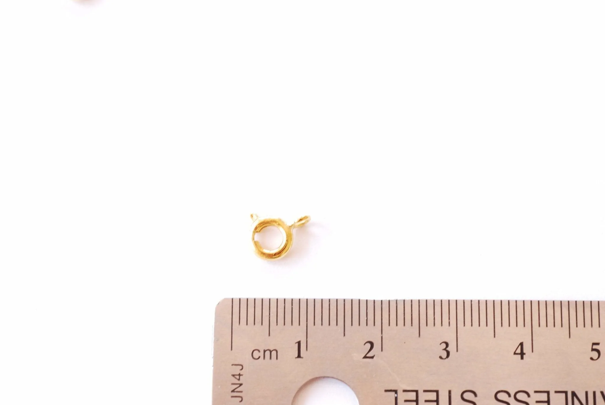 5 pcs Pack | 6mm Spring Clasps | 18K Gold Plated over Brass | Bulk Wholesale Clasp Open Jump Ring Jewelry Making Supplies HarperCrown B348