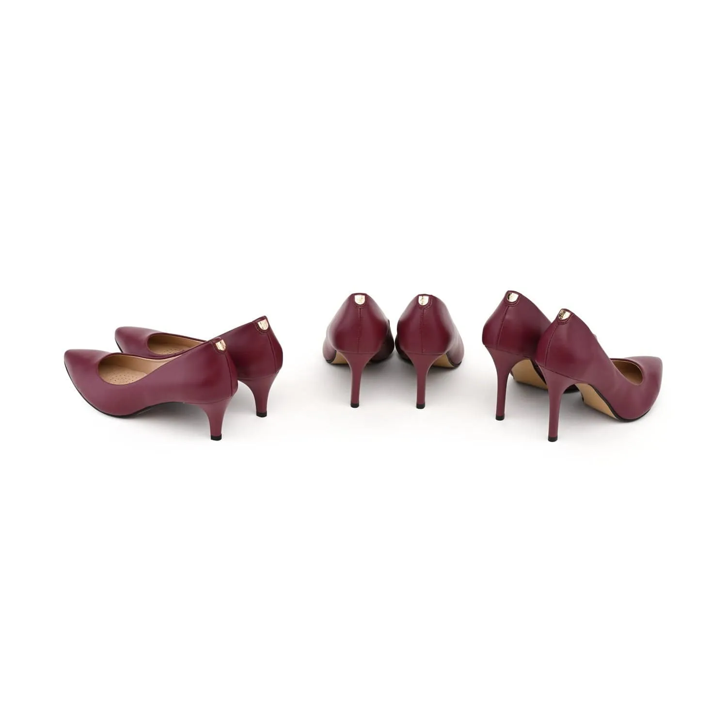 55mm Vegan Apple Leather Heels | Burgundy Bliss