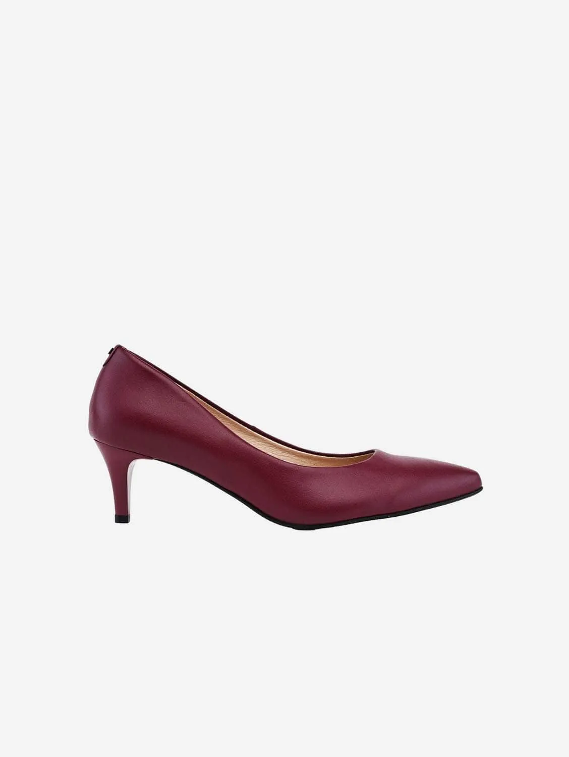 55mm Vegan Apple Leather Heels | Burgundy Bliss