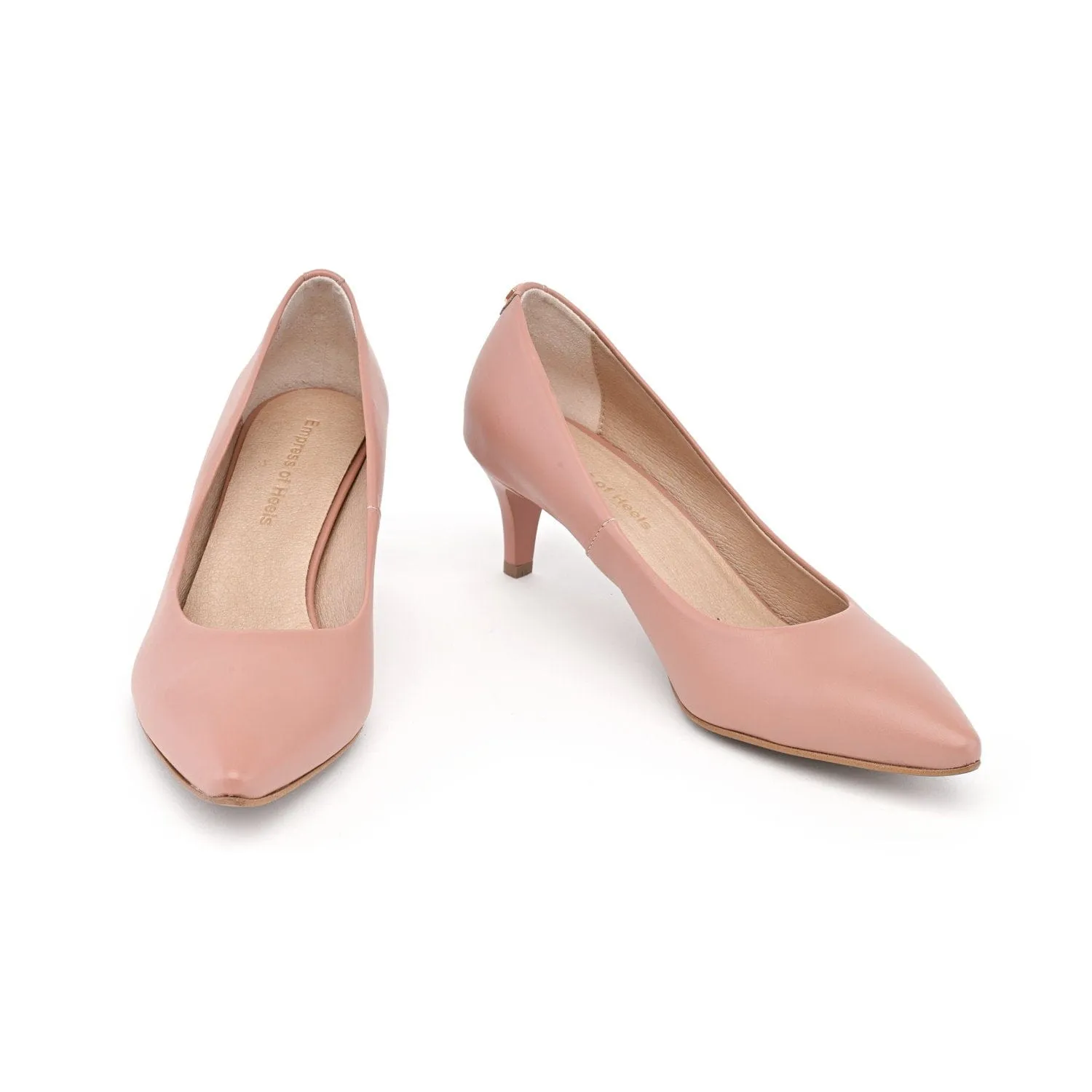 55mm Vegan Apple Leather Heels | Nude Elegance