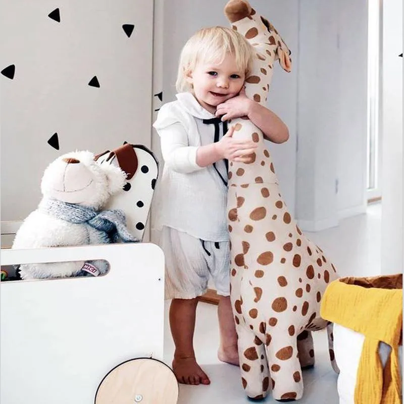 67cm Simulation Standing Giraffe Plush Toy hold pillow Soft Stuffed Animal Sophie deer Sleeping Doll Toy kids baby Birthday Gift