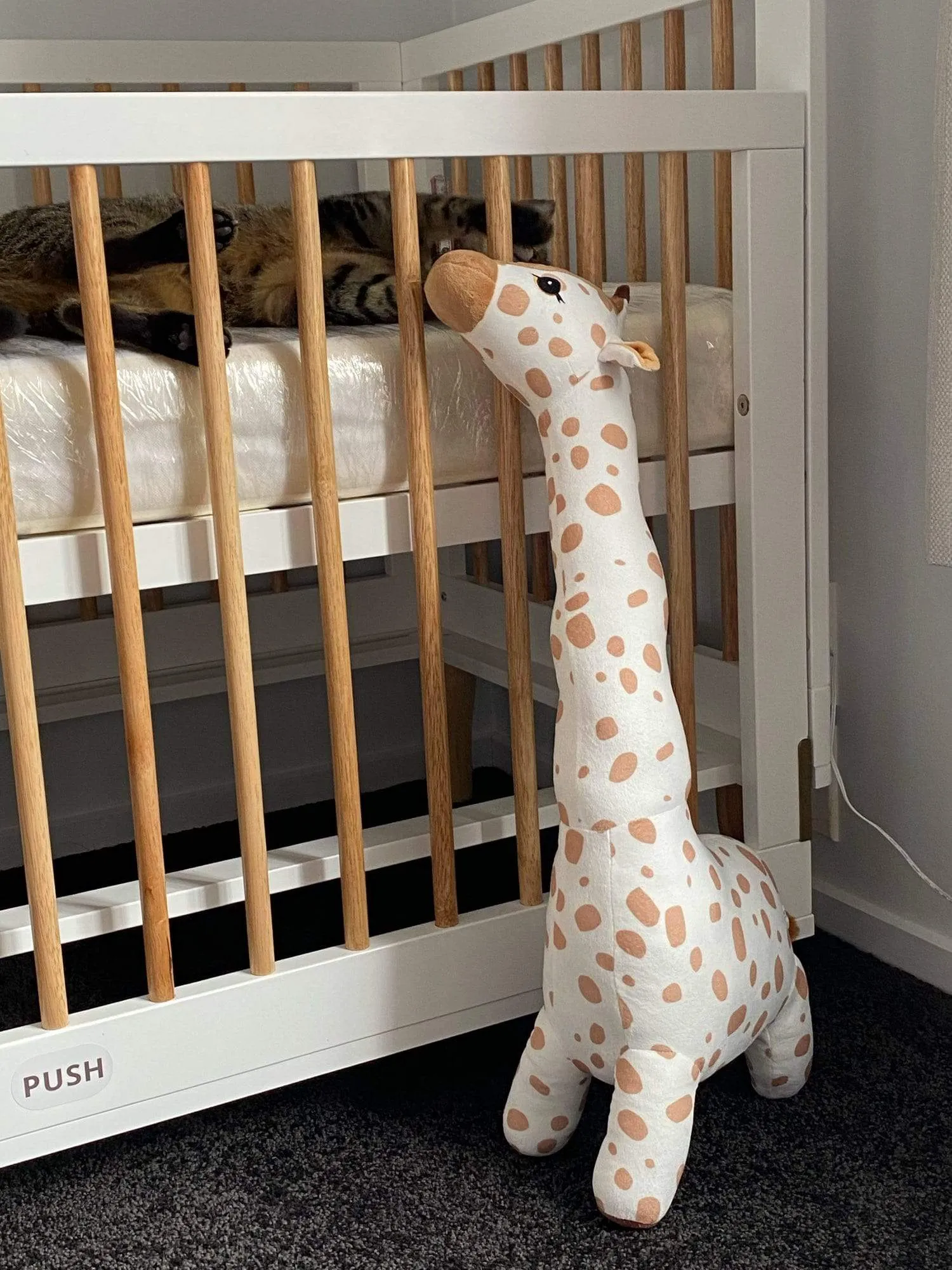 67cm Simulation Standing Giraffe Plush Toy hold pillow Soft Stuffed Animal Sophie deer Sleeping Doll Toy kids baby Birthday Gift