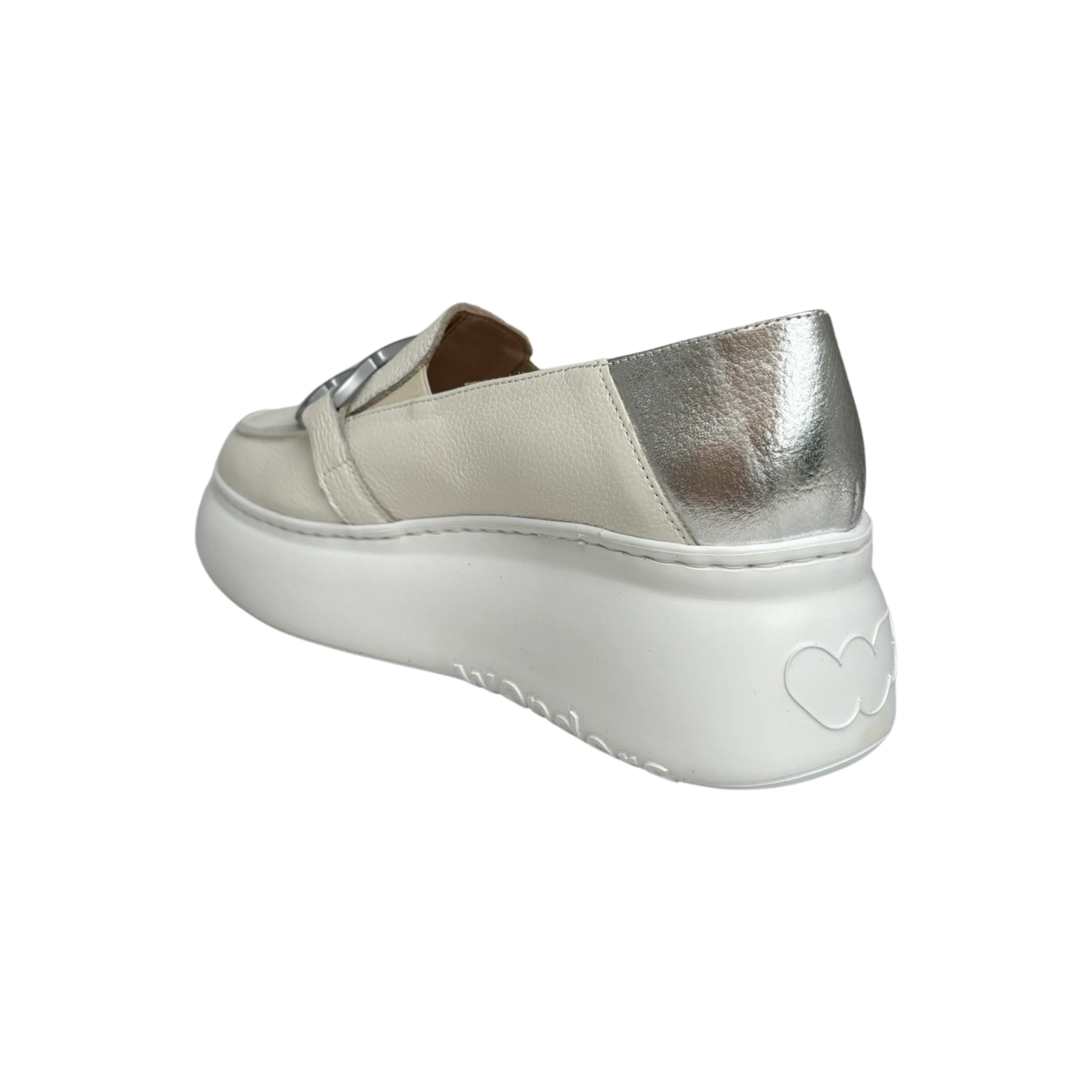 A2641 White Flatform Loafer