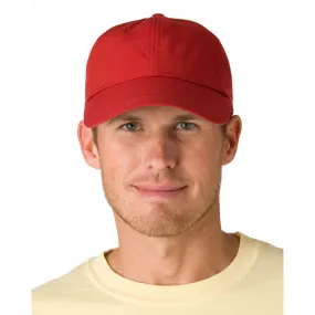 Adams Men's Nautical Red 6-Panel UV Low-Profile Cap with Elongated Bill