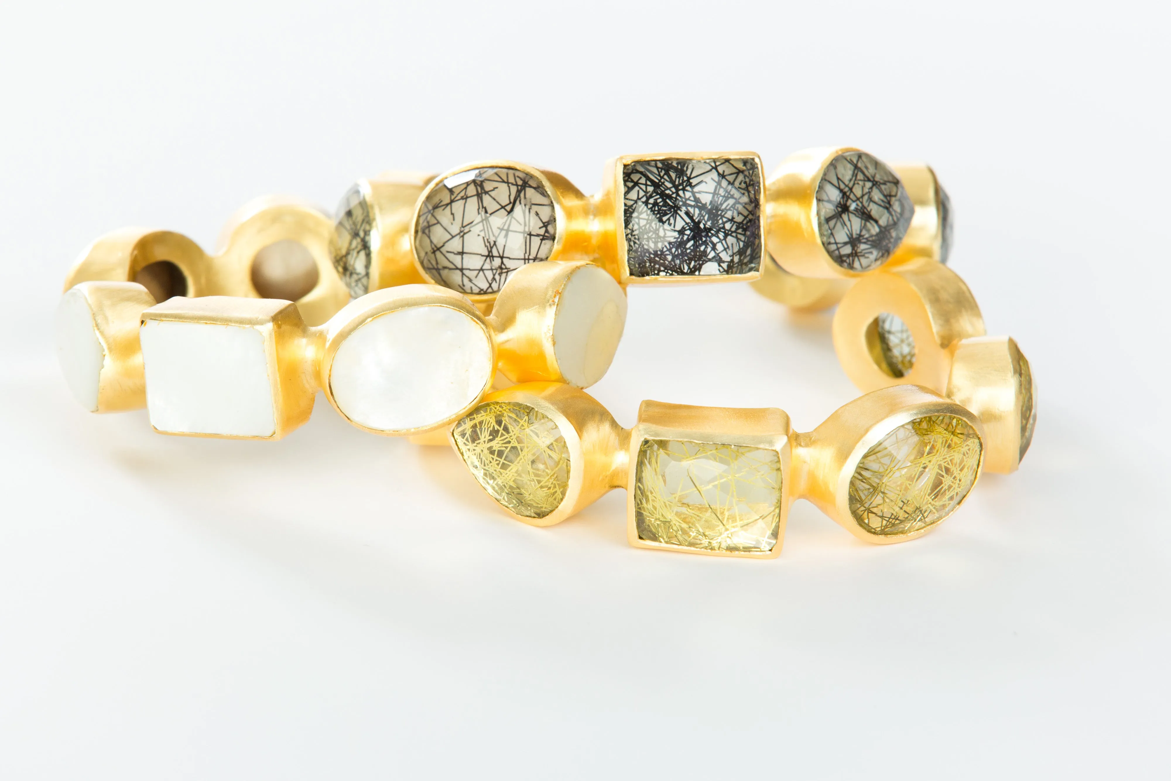 Adele Single Cuff (Yellow Rutilated Quartz)