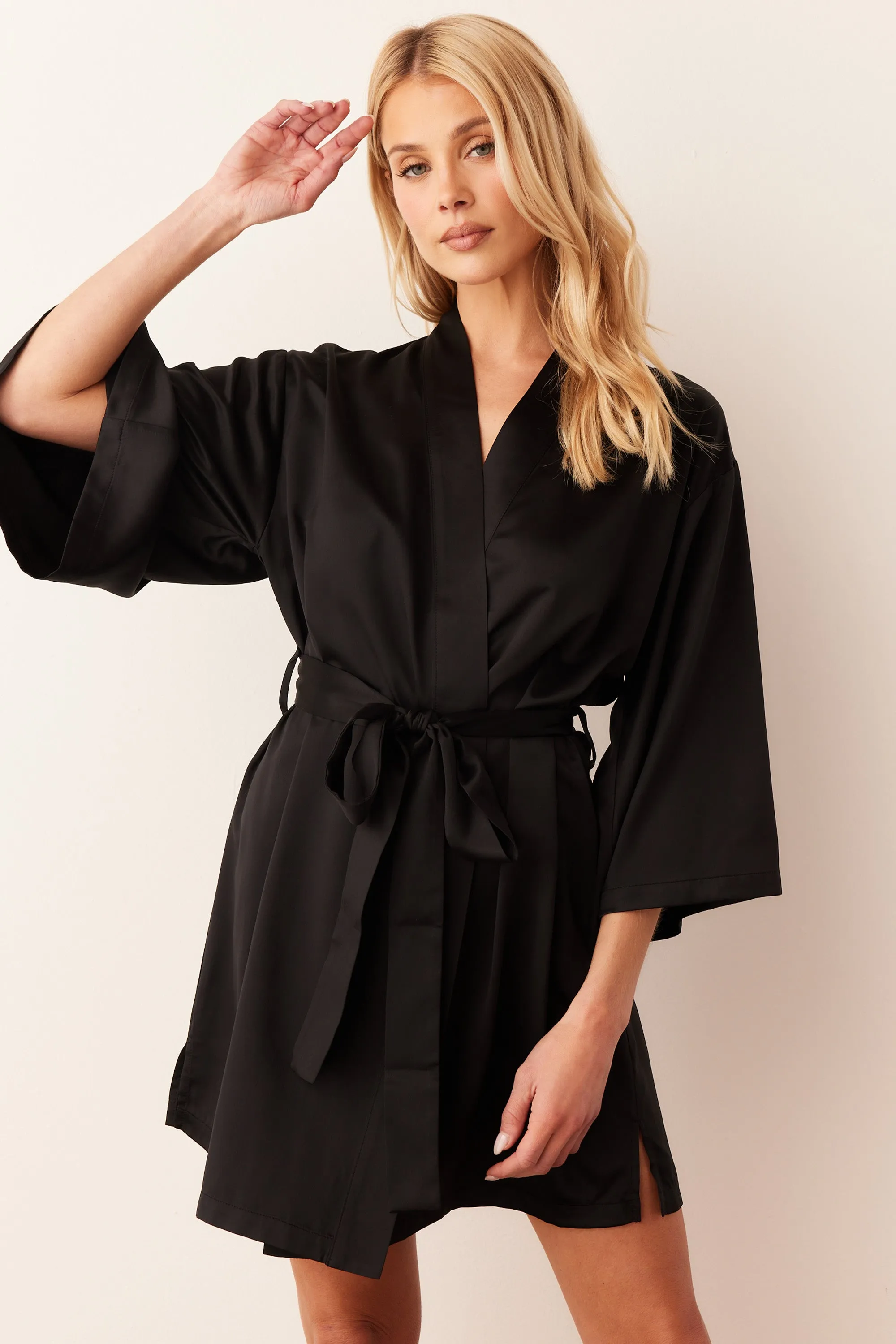 Adriana Short Kimono | Black