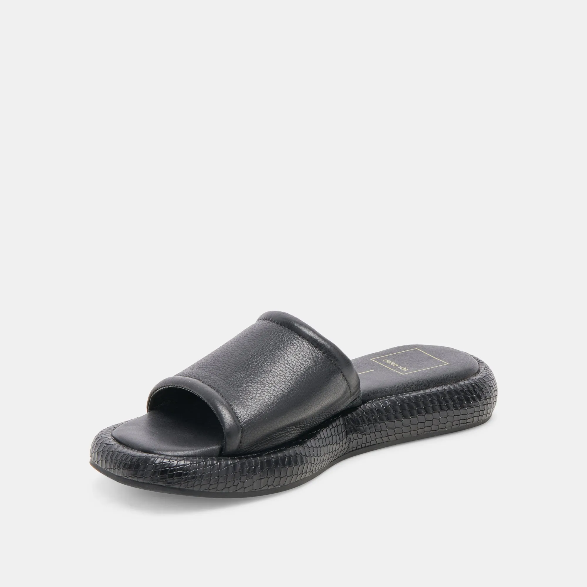 AISHA SANDALS BLACK LEATHER