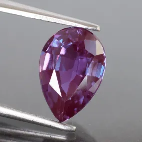 Alexandrite | IGI certified | lab created, colour changing, pear cut *10x7mm, *2.30 ct