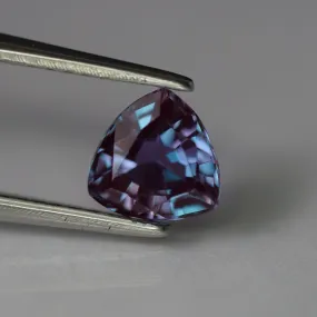 Alexandrite | lab created, colour changing, trillion cut 6mm, 0.85 ct