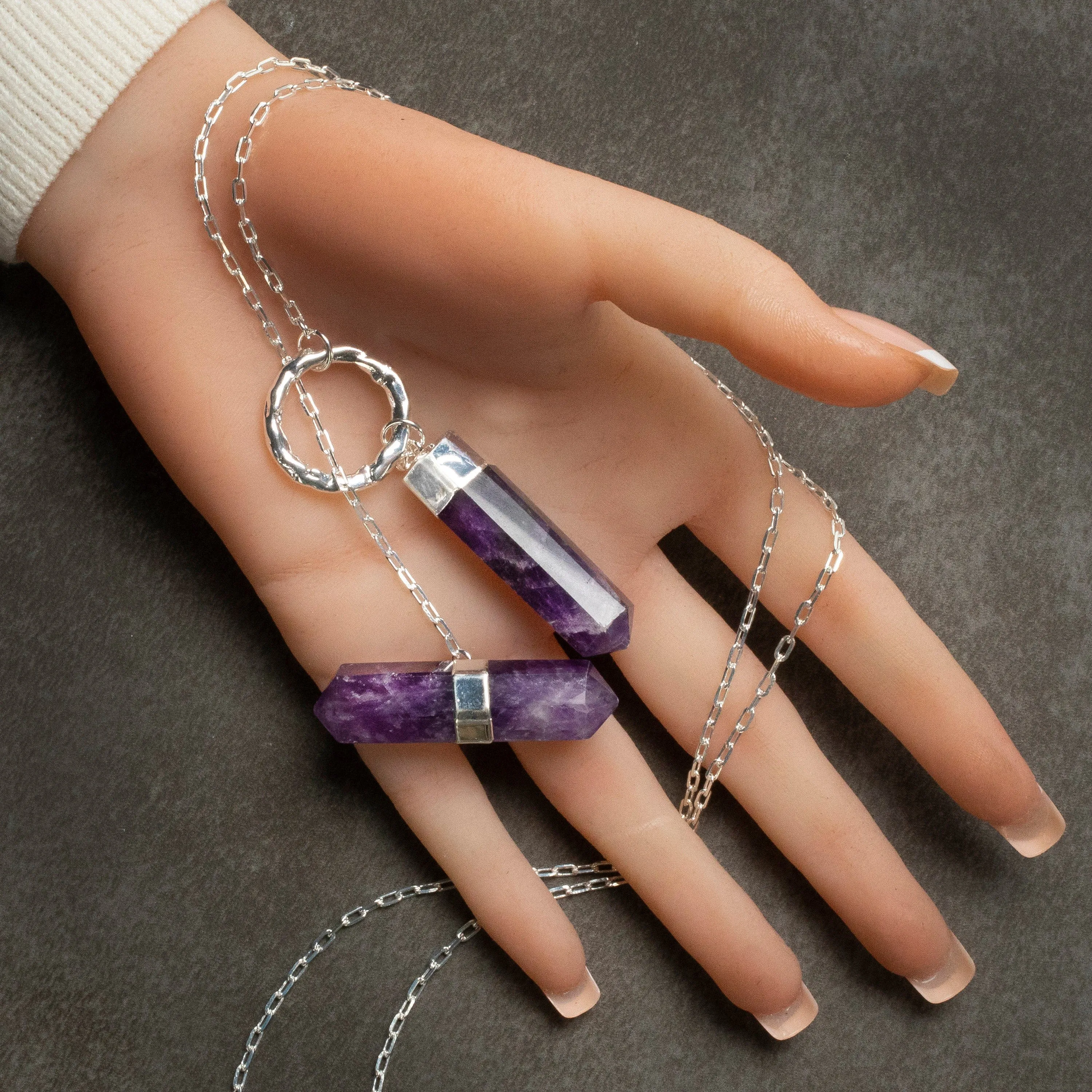 Amethyst Y Necklace