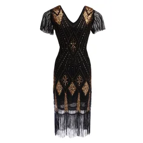 Années 20 Robe Art Déco Sequin Gatsby