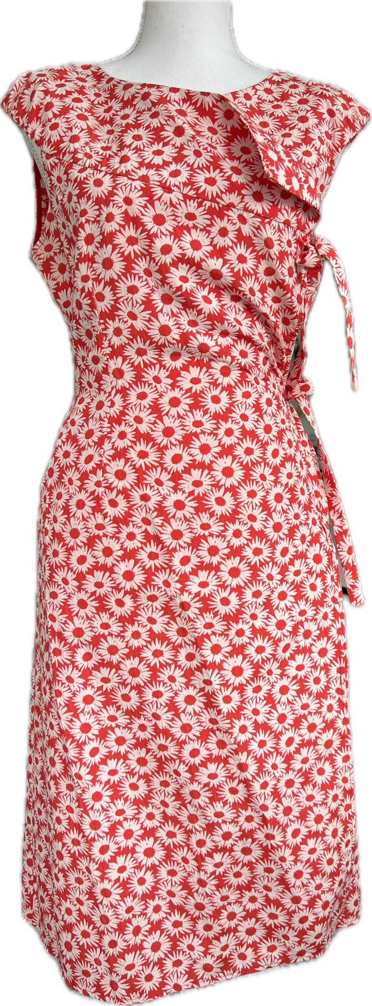 Antoine & Lili Red and White Daisy Wrap Dress, S/M