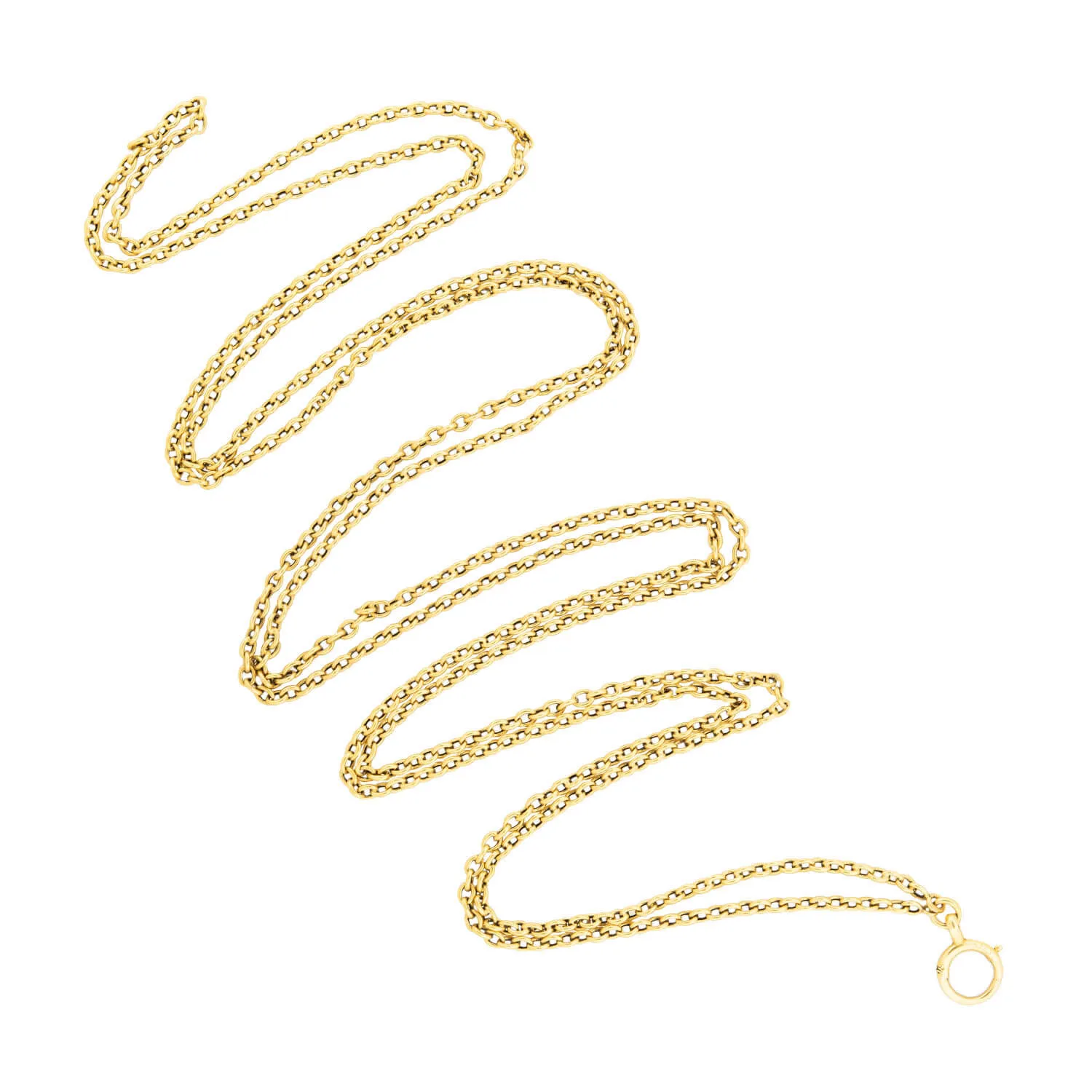 Art Nouveau 18k Gold Cable Chain 62"