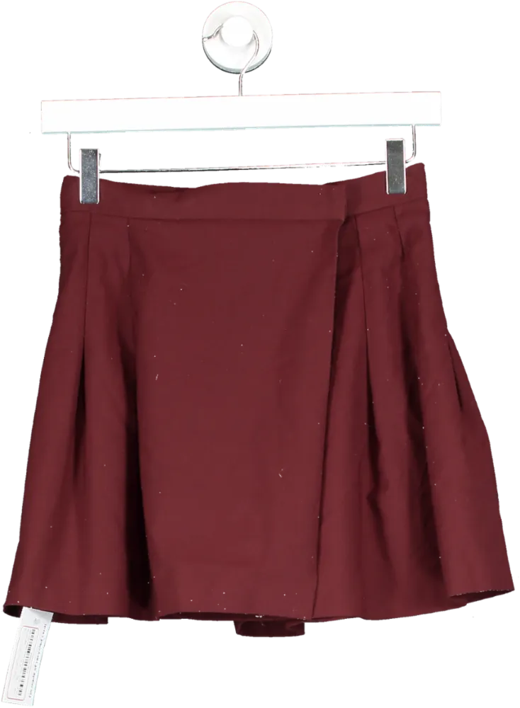 ASOS Red Wrap Pleat Mini Skirt UK 6