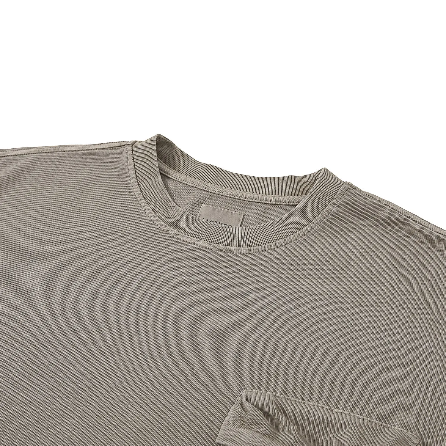 A[S]USL PIGMENT DYE ZIPPER POCKET TEE-LIGHT OLIVE