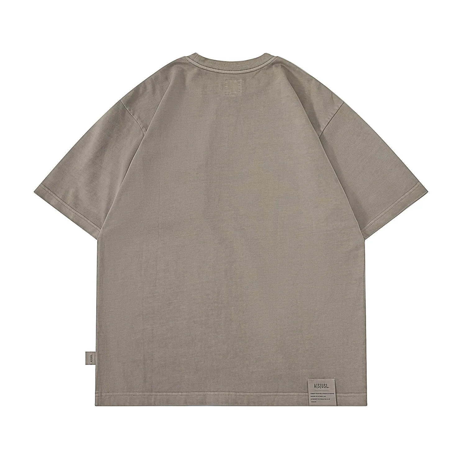 A[S]USL PIGMENT DYE ZIPPER POCKET TEE-LIGHT OLIVE