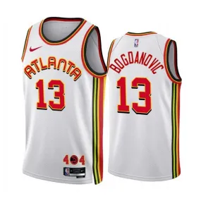 Atlanta Hawks #13 Bogdan Bogdanovic Association Edition Stitched Jersey White