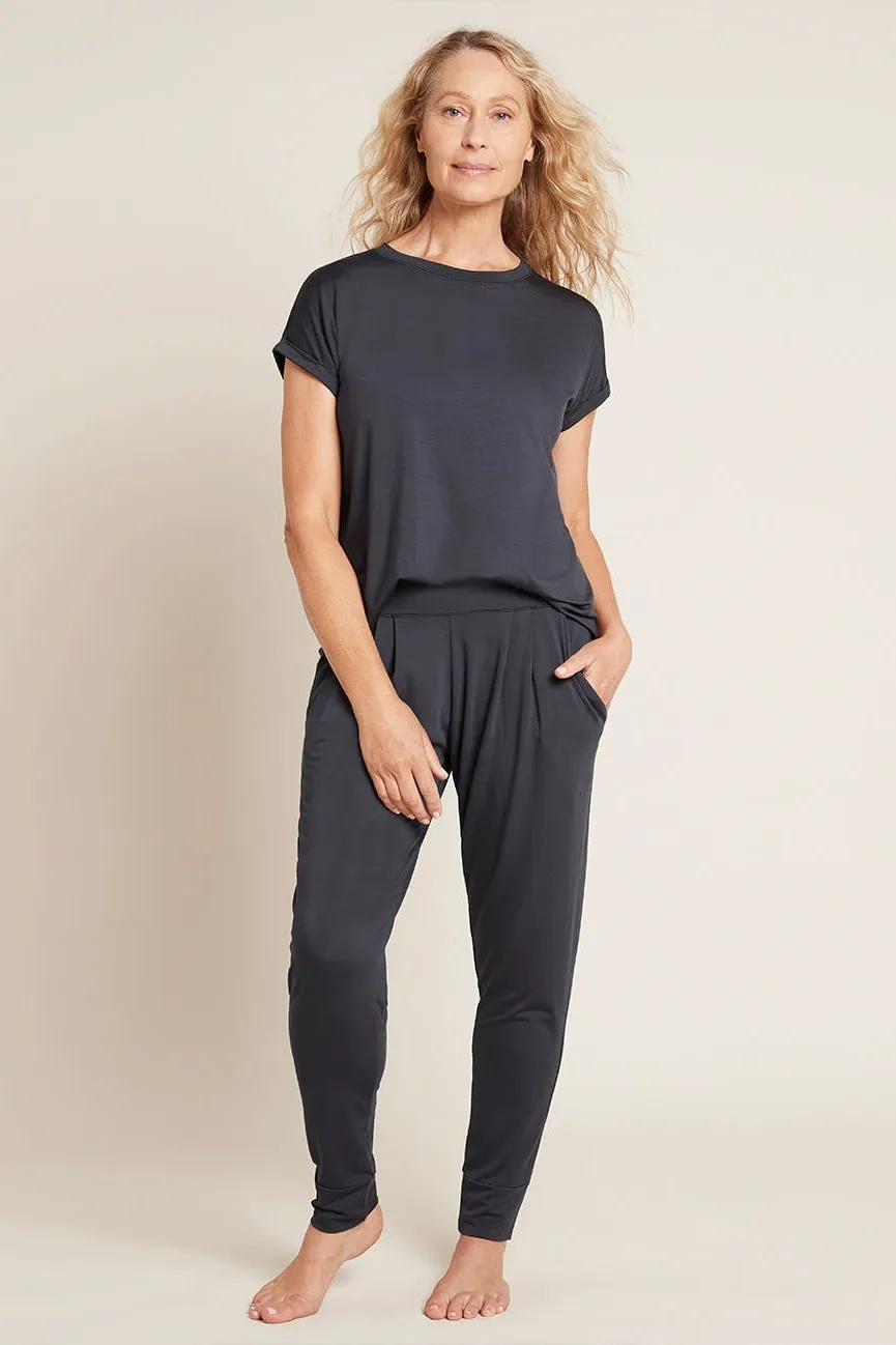 Bamboo Downtime Roll Sleeve Lounge Top - Storm