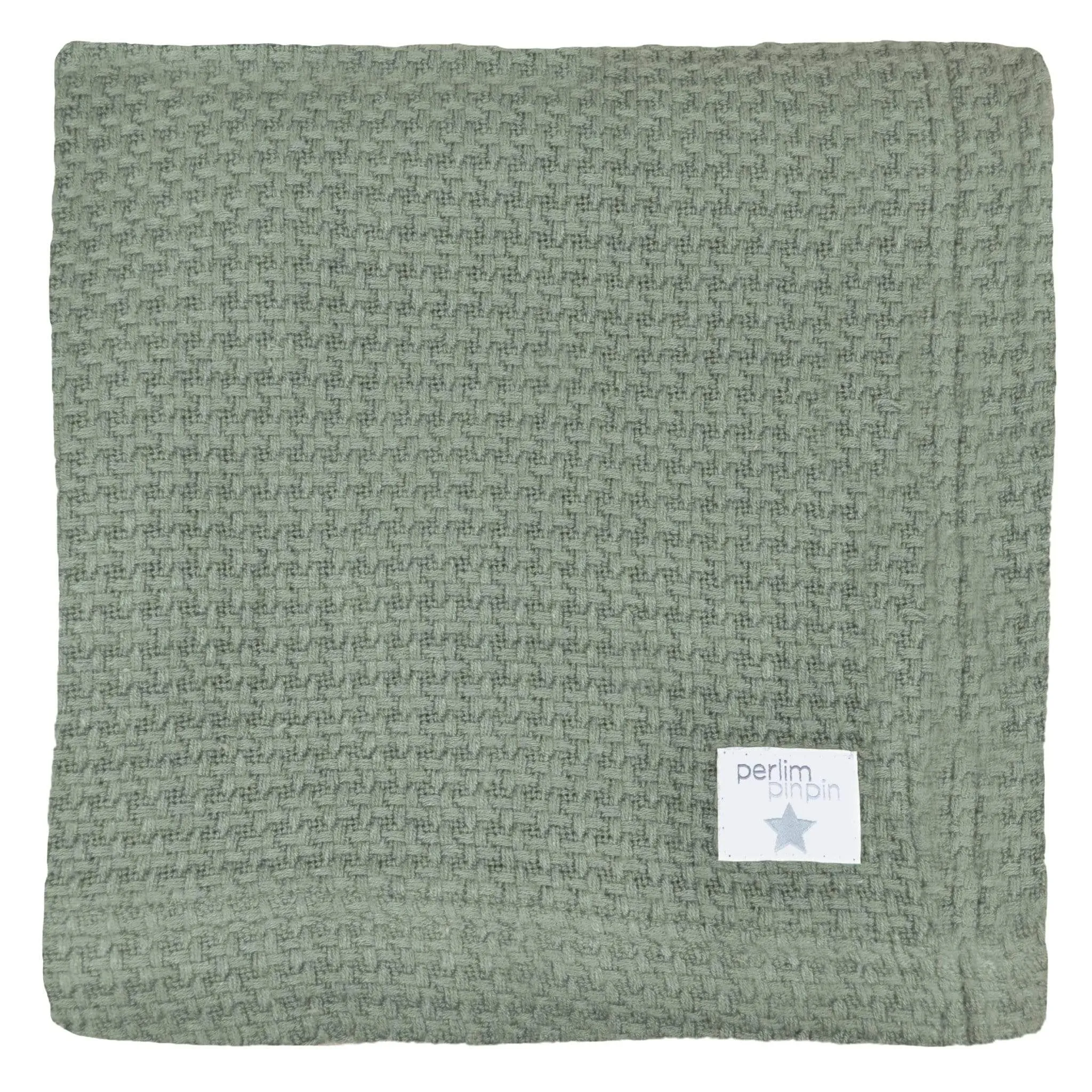 Bamboo knitted blanket - moss green