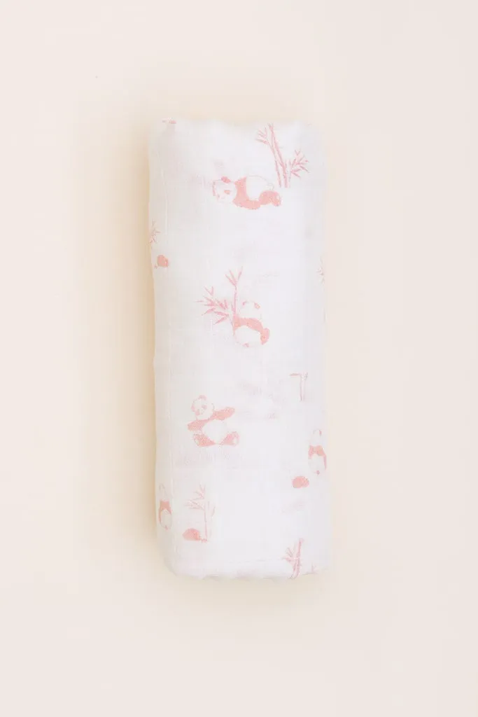 Bamboo Swaddle - Coral Bamboo Pandas