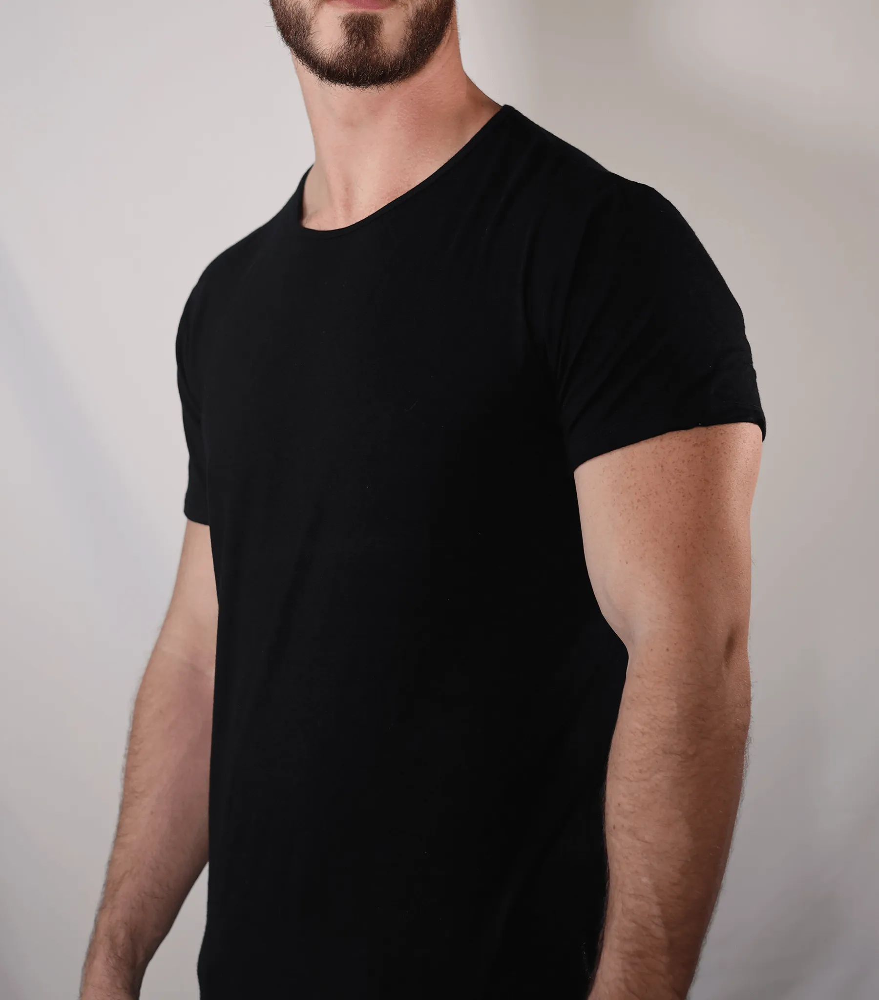 Bamboo Swift Curve-Hem Tee - Black