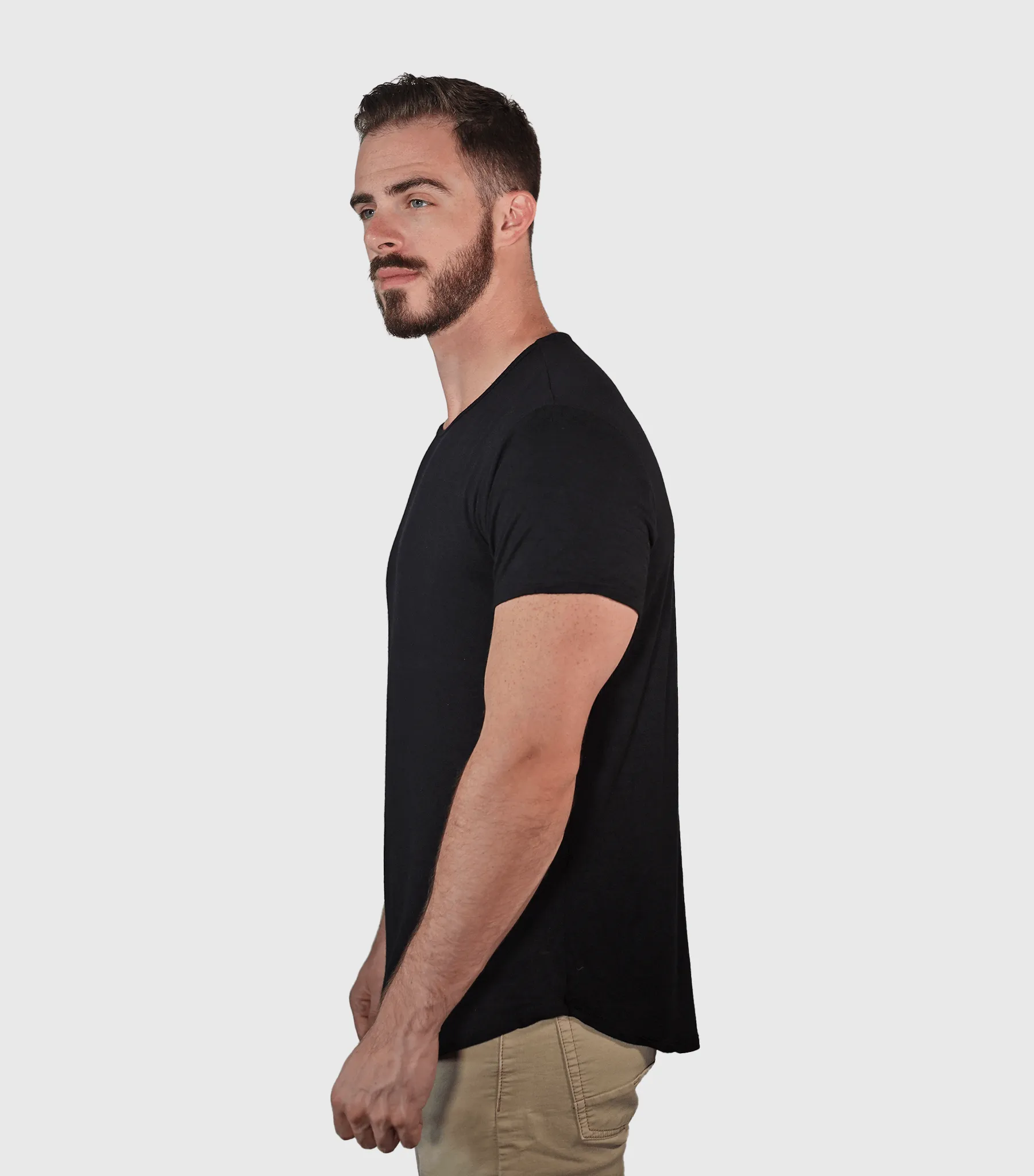 Bamboo Swift Curve-Hem Tee - Black