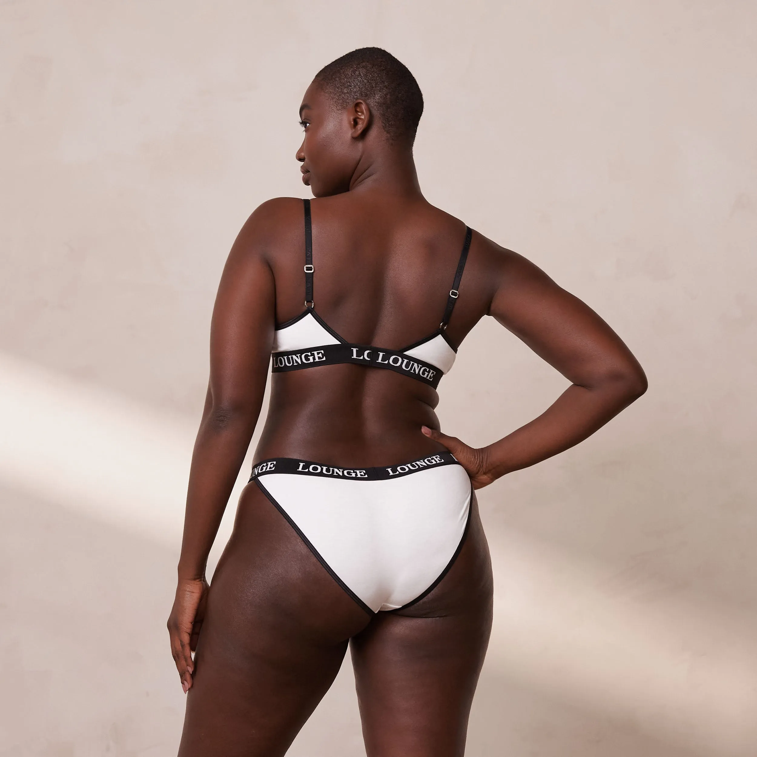 Bamboo Triangle Bra  - White & Black