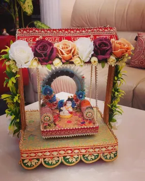 Beautiful  Floral Decorated Jhula  for Laddu Gopal -BRIJ001LGJ