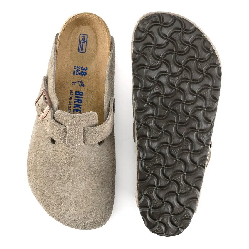 Birkenstock Boston Soft Footbed - Taupe Suede