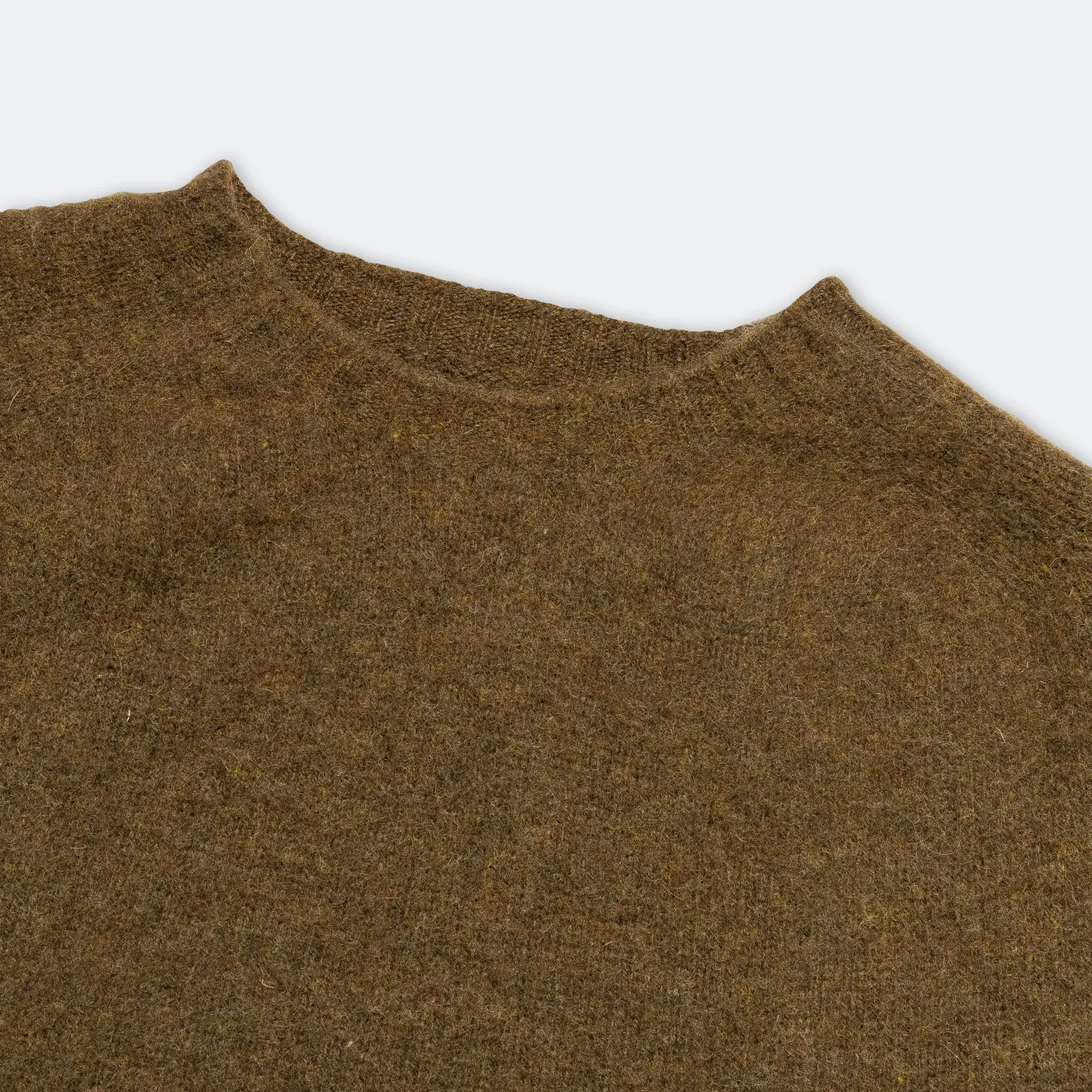 Birnir Brushed Lambswool Sweater - Dark Olive