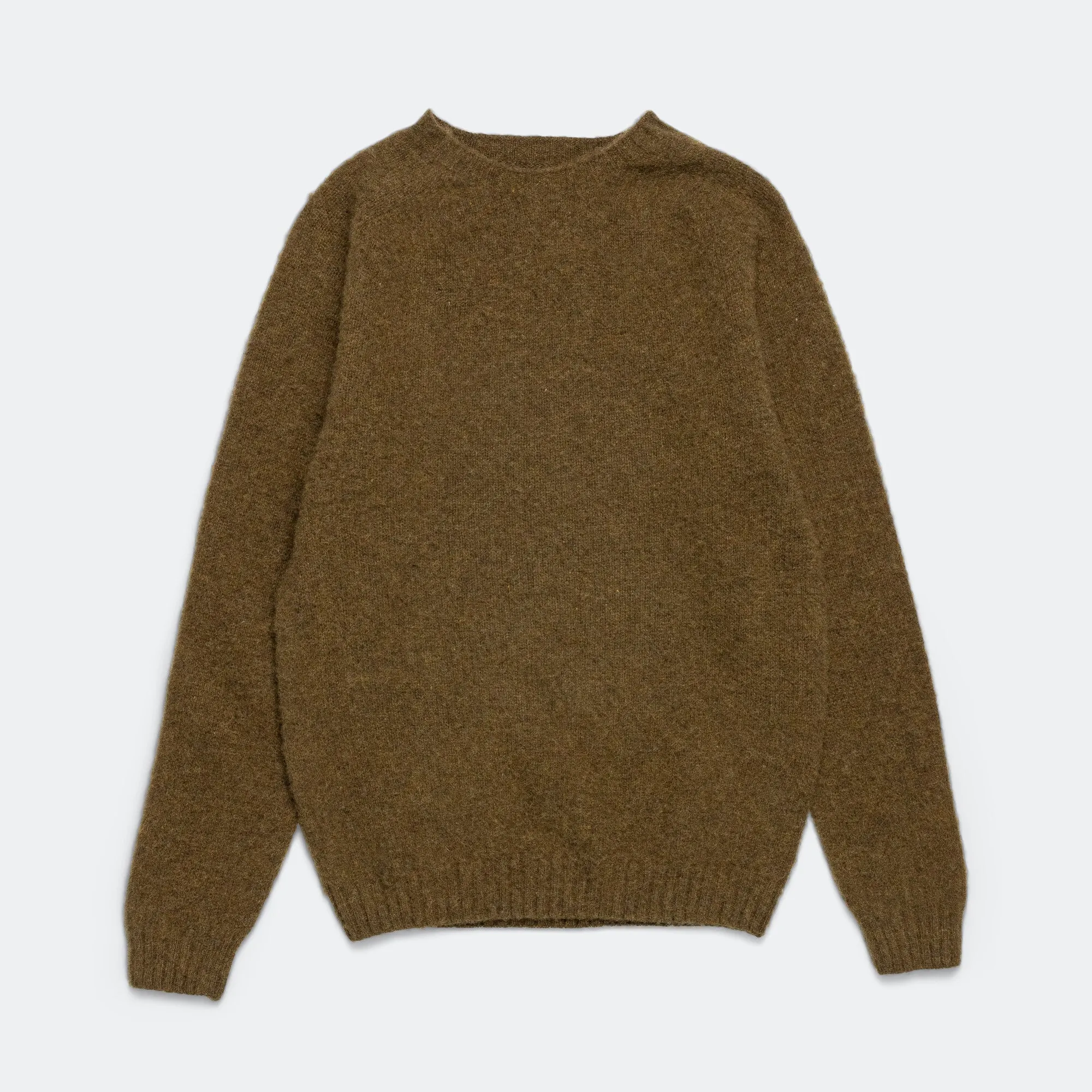 Birnir Brushed Lambswool Sweater - Dark Olive